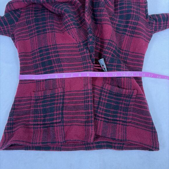 Ralph Lauren Rugby Shawl Collar Cardigan Jacket 2000s Maroon & Black Small Chrty - Picture 10 of 13